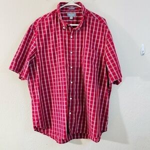 NorthCrest Classic Wrinkle Resistant Plaid Button Down Shirt Men XL Red/Blue